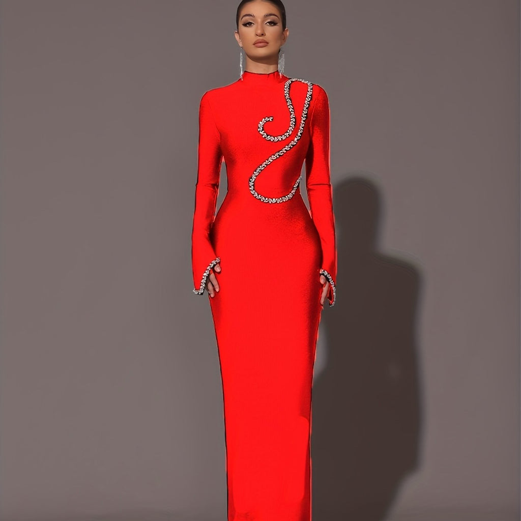 Rhinestone chain dress