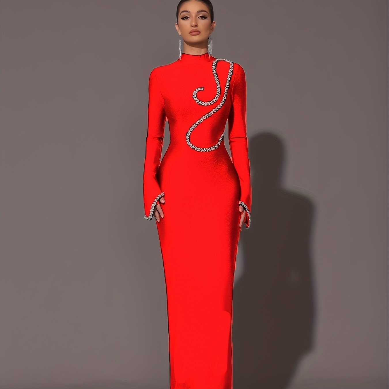 Rhinestone chain dress